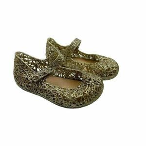 Mini Melissa Gold Glitter Campana Zig Zag Shoes